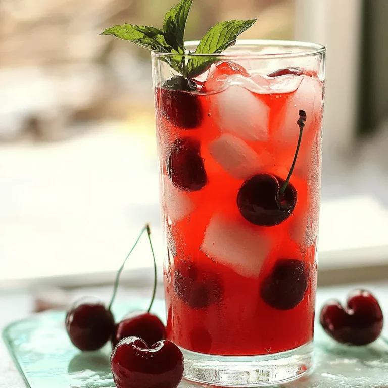 To make cherry agua fresca, you need fresh and simple ingredients. The main star is, of course, the cherries. You want two cups of ripe cherries, pitted and halved. These cherries bring a sweet and tart flavor that makes this drink special.