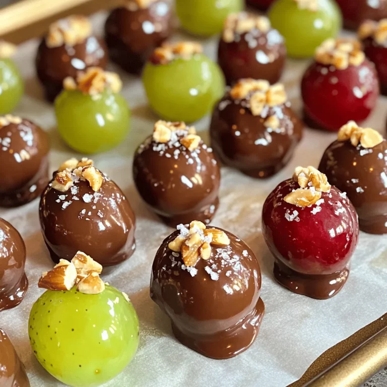 To make chocolate-covered grapes, you need a few simple ingredients. Start with 2 cups of seedless grapes, red or green. The grapes should be fresh and firm for the best taste.
