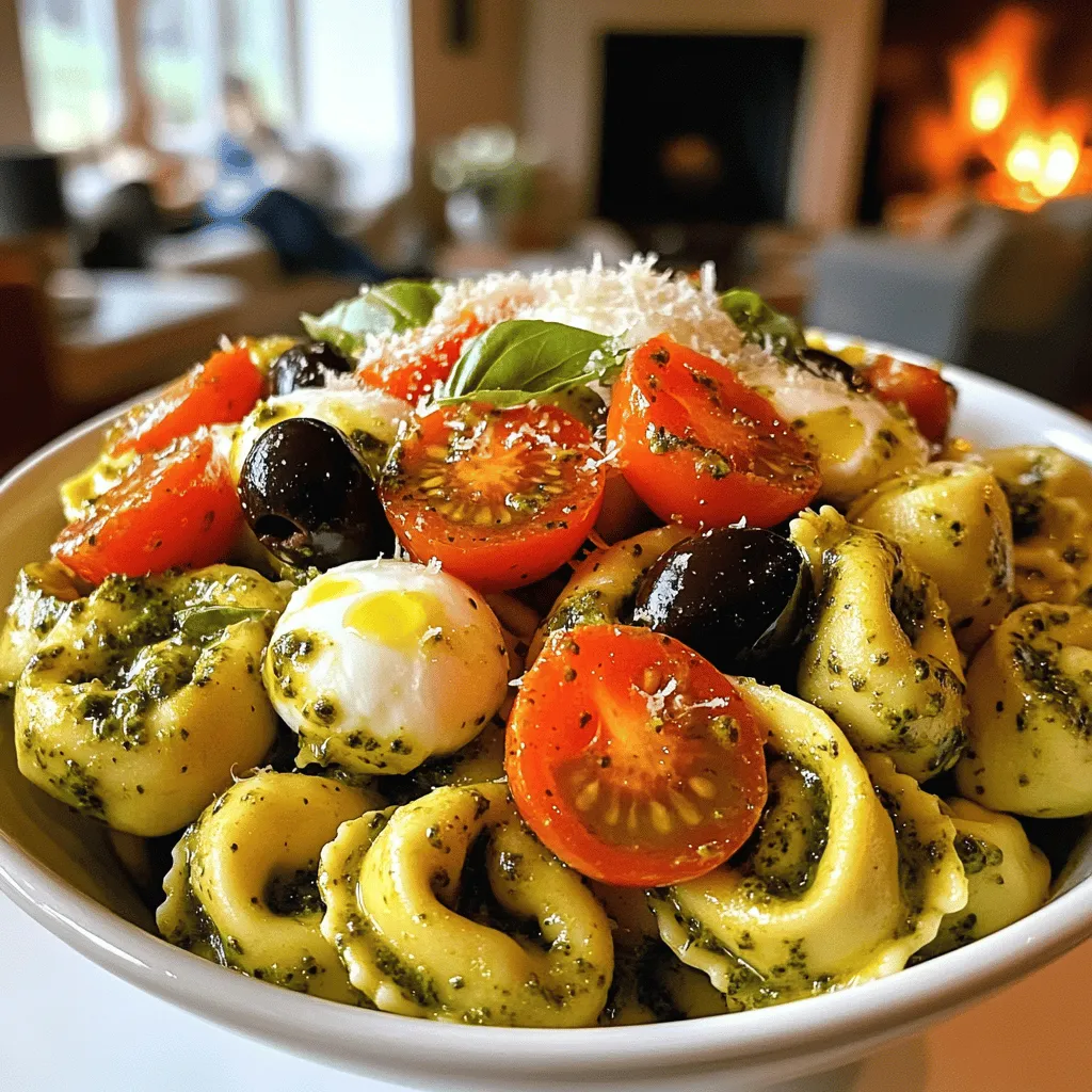 When crafting the perfect pesto tortellini pasta salad, you need key ingredients that shine. First, choose high-quality cheese tortellini. Fresh or frozen both work well, but I prefer fresh for that soft bite.