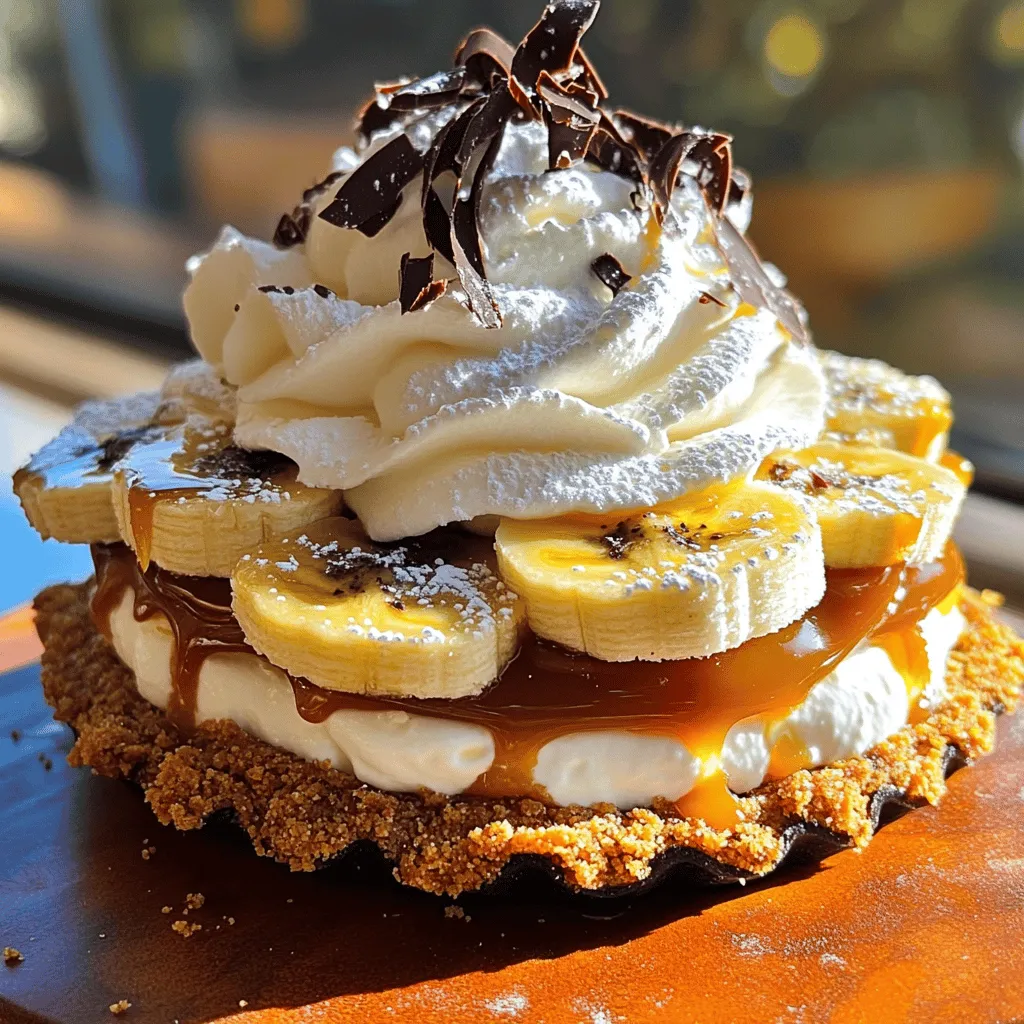 Banoffee pie is a delight that combines sweet and creamy flavors. The key ingredients in a traditional banoffee pie include digestive biscuits, unsalted butter, sweetened condensed milk, bananas, heavy whipping cream, powdered sugar, and vanilla extract. Each element adds a unique taste and texture. The digestive biscuits form the crunchy crust. The butter helps bind the biscuits together. Sweetened condensed milk is cooked to create a rich caramel.