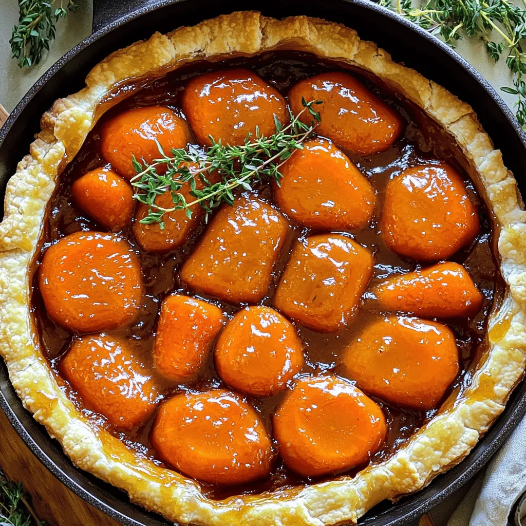 The main ingredients for carrot tarte tatin are simple yet flavorful. You need 500g of carrots, peeled and sliced into thin rounds. The best carrots for tarte tatin are often sweet and fresh. I recommend using young, tender carrots. They add a bright taste and cook well in the caramel.