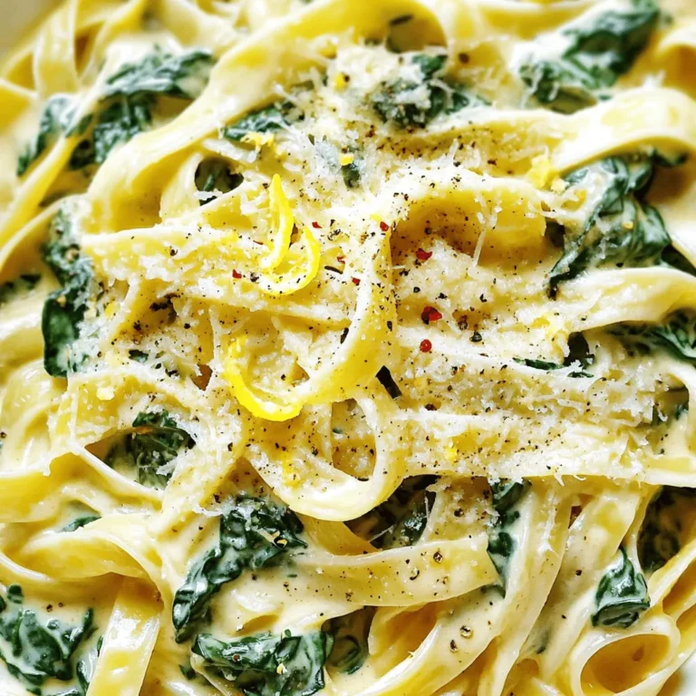 To make creamed spinach pasta, you need a few key ingredients. First, you require 8 oz. of fettuccine or another pasta you like. This will be the base for your dish. Next, gather 2 tablespoons of olive oil and 3 minced cloves of garlic. Garlic adds a great flavor.