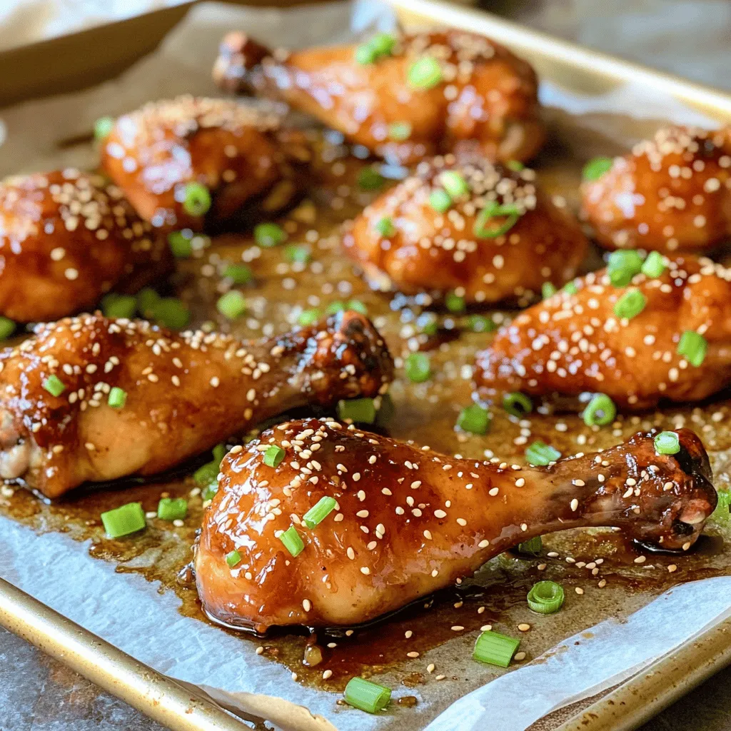 To make sticky honey-soy chicken legs, you need a few simple ingredients. Start with chicken legs, about four drumsticks. Next, grab 1/4 cup of soy sauce. This gives the chicken a deep flavor. You will also need 1/4 cup of honey. Honey adds sweetness and stickiness.