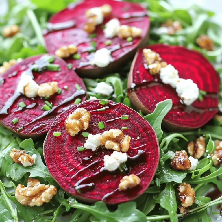 The heart of a roasted beet salad lies in its fresh and vibrant ingredients. You need three medium beets, scrubbed and trimmed. These beets bring a sweet, earthy flavor that makes the salad shine.