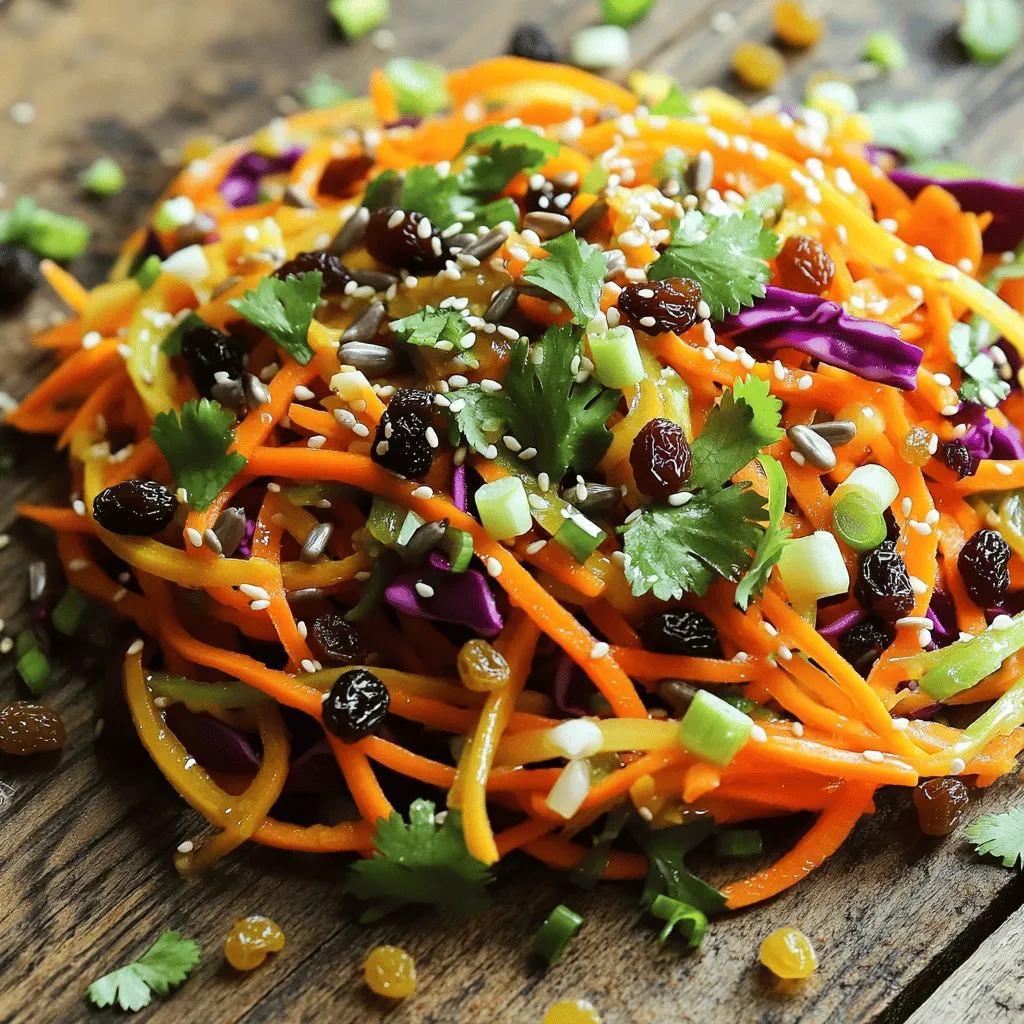 Shredded carrot salad is a bright and fresh dish. It is easy to make and very healthy. A classic shredded carrot salad starts with fresh carrots, of course. You can add a mix of colorful veggies too. Think red cabbage, bell peppers, and scallions. Each adds crunch and flavor.