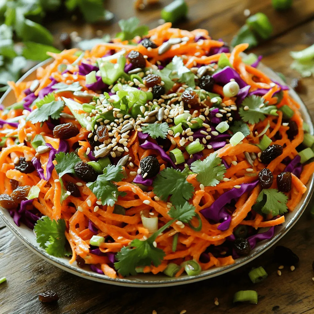 Shredded carrot salad is a bright and fresh dish. It is easy to make and very healthy. A classic shredded carrot salad starts with fresh carrots, of course. You can add a mix of colorful veggies too. Think red cabbage, bell peppers, and scallions. Each adds crunch and flavor.