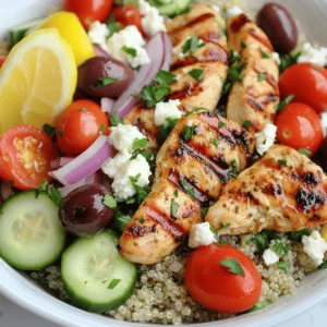 For Greek Chicken Bowls, you need a few key ingredients. These ingredients create a tasty and healthy meal.