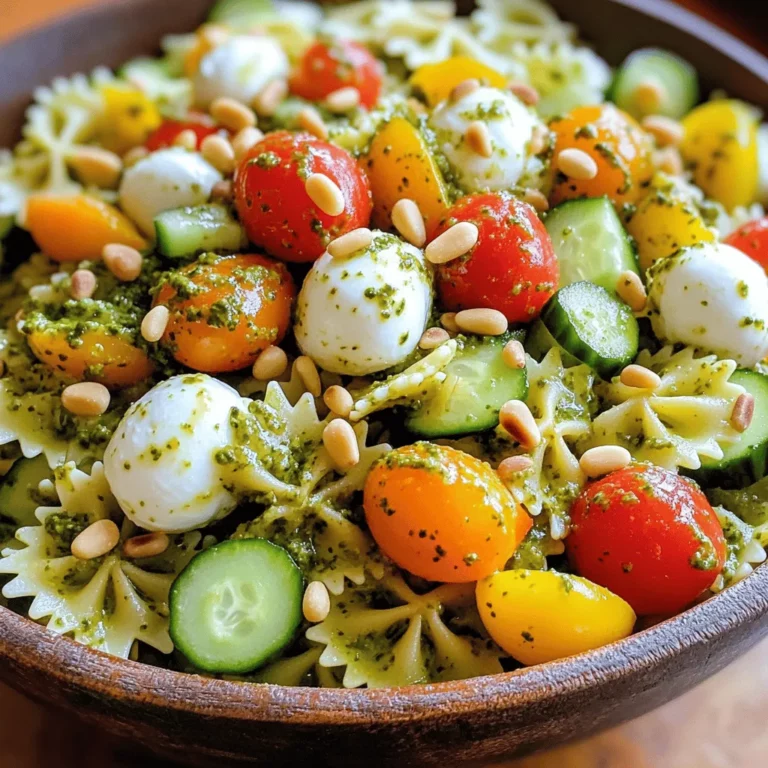 For a great pesto pasta salad, start with the right ingredients. First, you need pasta. My favorite type is farfalle. It holds the pesto well and adds a fun look. You can also use fusilli or penne. Both work nicely, too.