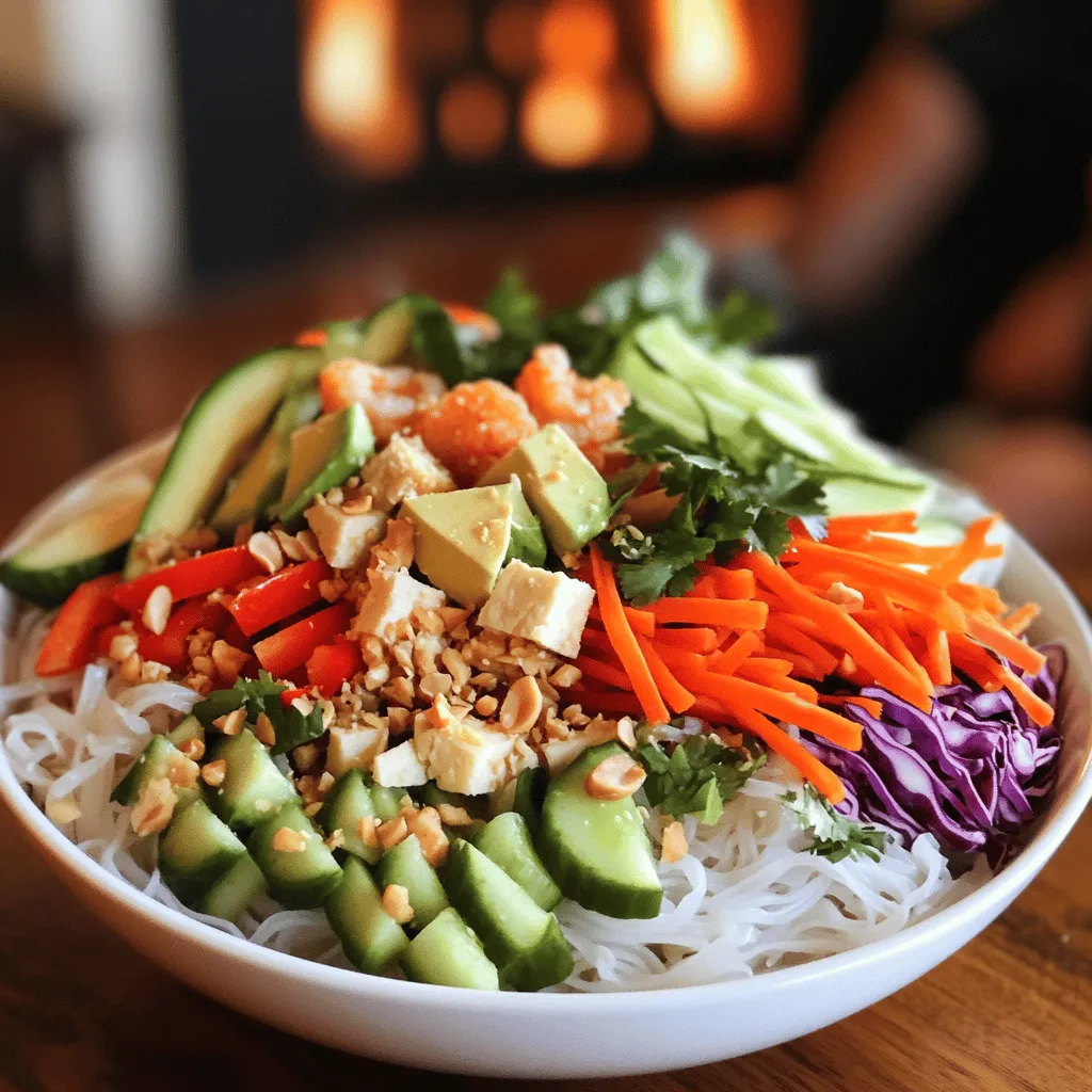A spring roll bowl is a fun, fresh meal that mixes flavors and textures. You get all the good parts of a spring roll but in a bowl. This dish is popular because people love to customize their meals. You can choose your veggies and protein, making it unique for everyone.