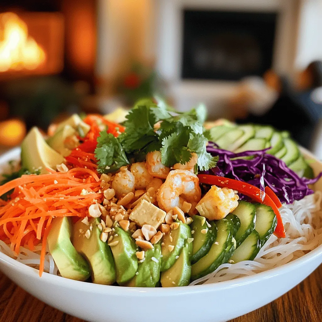 A spring roll bowl is a fun, fresh meal that mixes flavors and textures. You get all the good parts of a spring roll but in a bowl. This dish is popular because people love to customize their meals. You can choose your veggies and protein, making it unique for everyone.