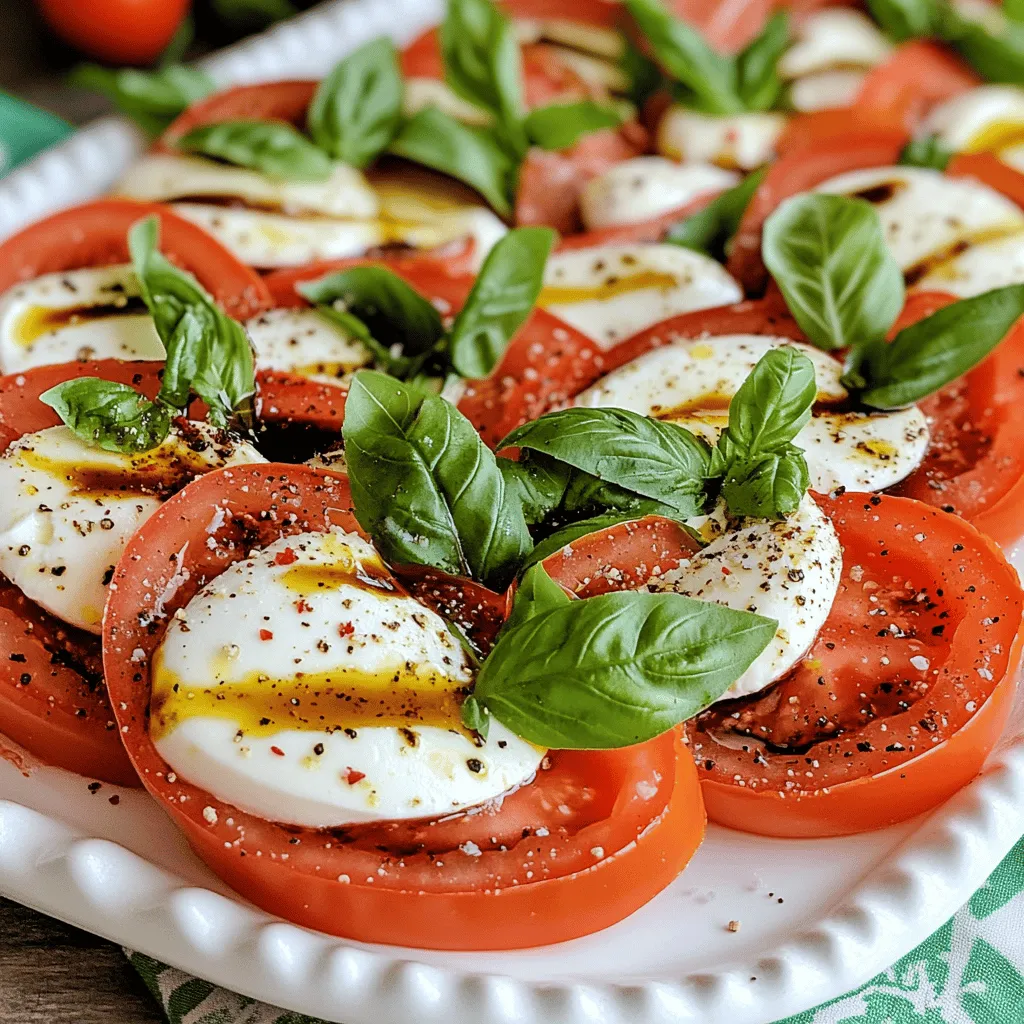 A classic Caprese salad shines with fresh, simple ingredients. For the best caprese salad ingredients, start with tomatoes. I recommend using ripe, juicy tomatoes. Heirloom or vine-ripened tomatoes work well. Their flavor and color make the salad pop.