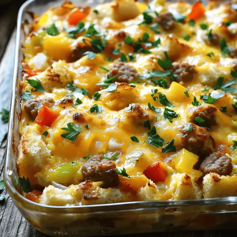 To make a great sausage egg cheese casserole, you need simple, tasty ingredients. The main items for this casserole are breakfast sausage, eggs, milk, and cheese. For the best flavor, I recommend using sharp cheddar cheese. It adds a nice kick.