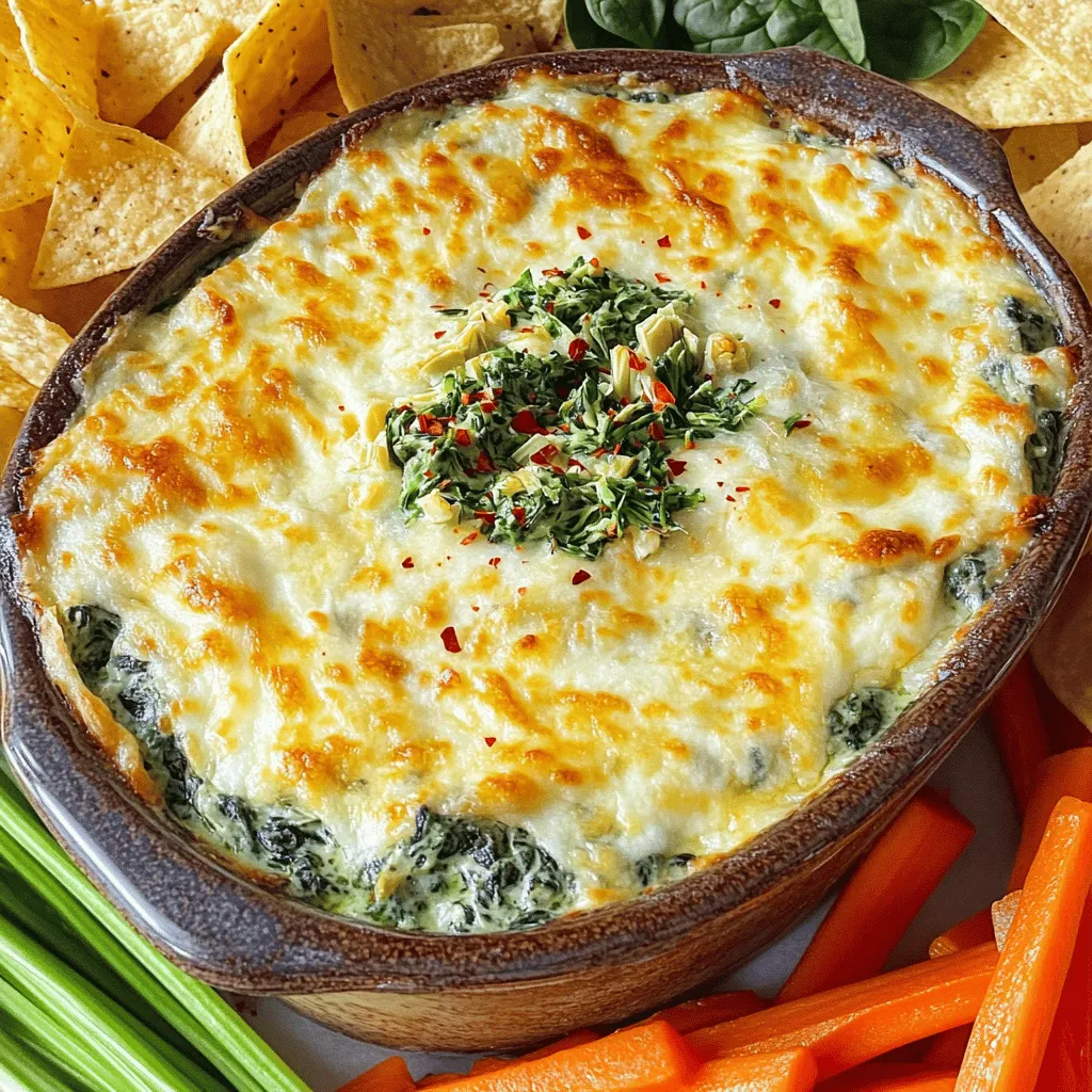 To make a great spinach artichoke dip, you need fresh and tasty ingredients. The essential ingredients include: