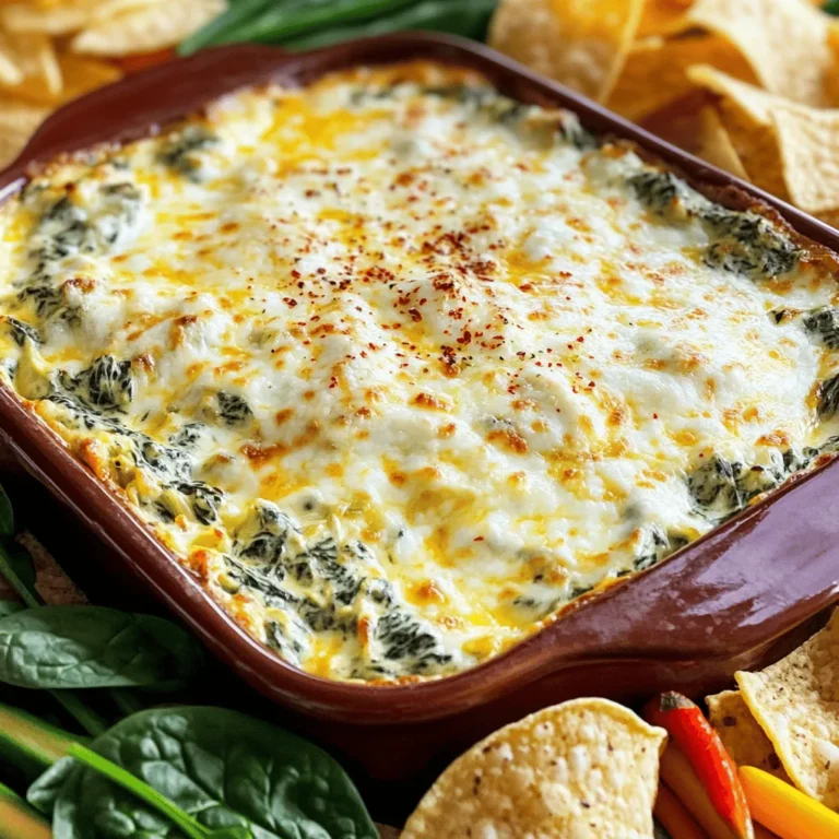 To make a great spinach artichoke dip, you need fresh and tasty ingredients. The essential ingredients include: