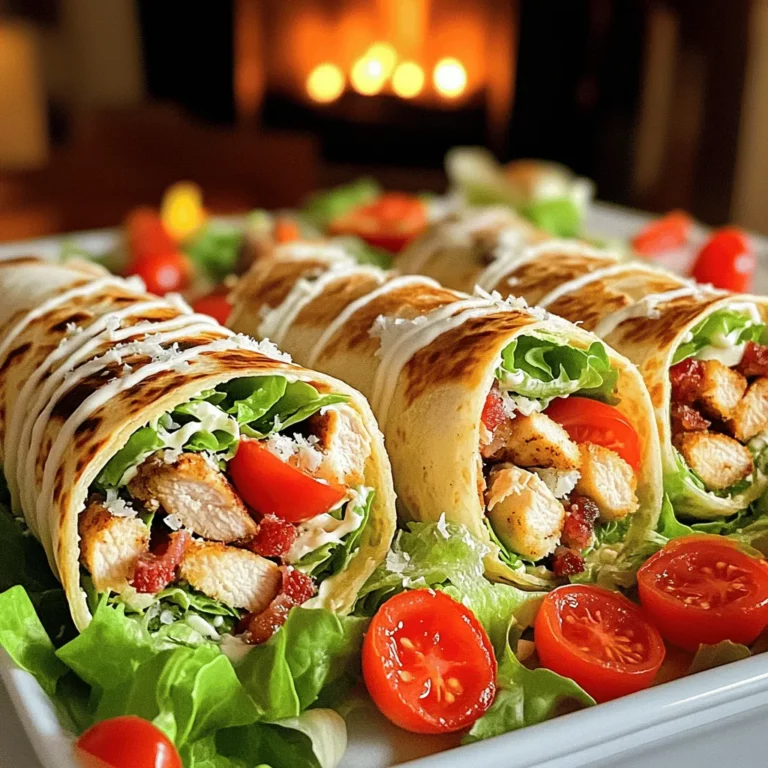 To make a Wrap Poulet César, you need a few key ingredients. The main star is grilled chicken. I recommend using two large chicken breasts. This gives you enough meat for four wraps. You’ll also need four whole wheat tortillas. These add a nice, healthy touch to the meal.