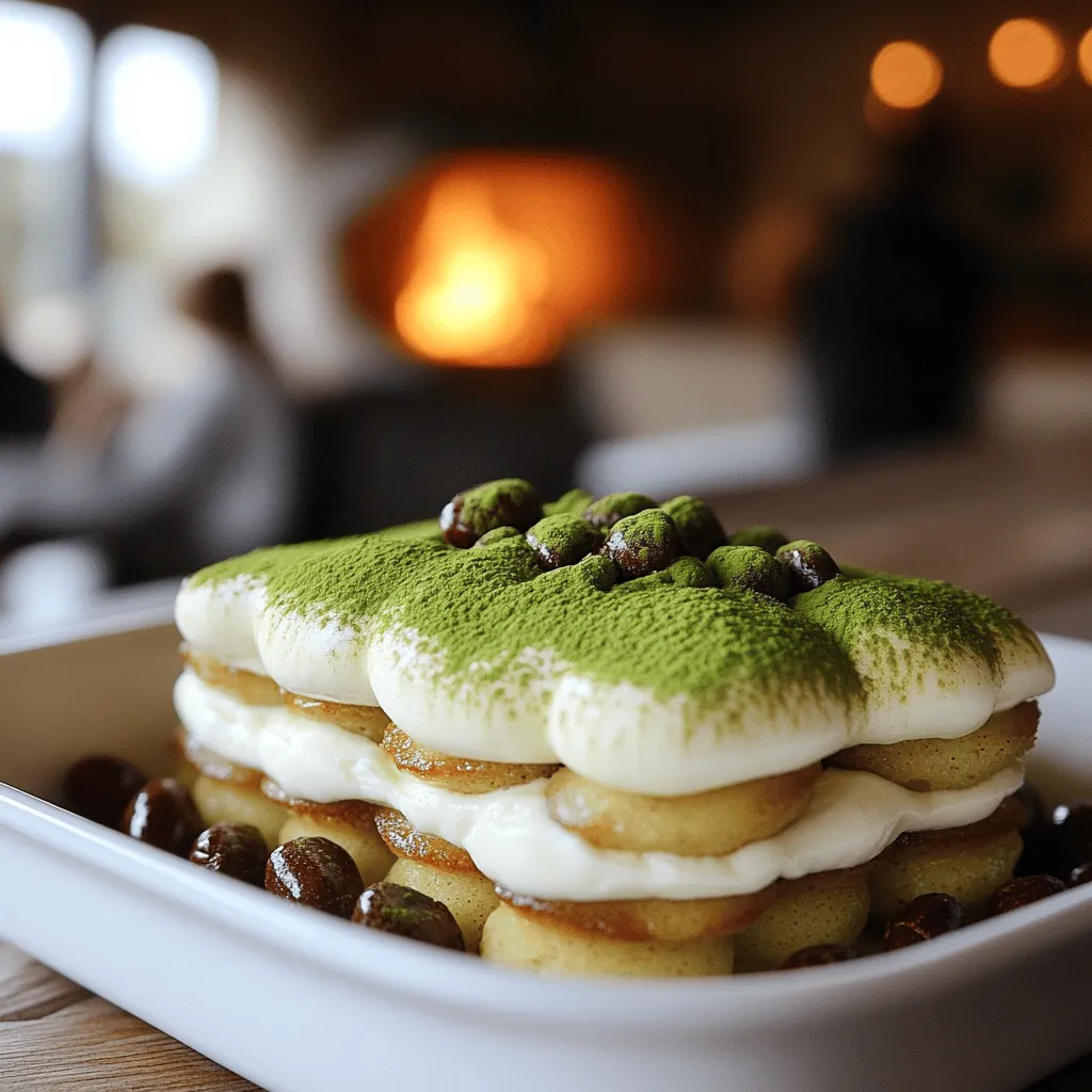 To make matcha tiramisu, you start with some classic tiramisu ingredients. The main ones are mascarpone cheese, heavy cream, and ladyfinger cookies. You also need powdered sugar and vanilla extract. These items create a rich and creamy base.