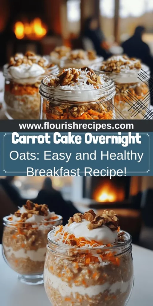 Revamp your breakfast routine with Carrot Cake Overnight Oats! This easy, healthy recipe combines the delightful flavors of carrot cake with nutritious ingredients like rolled oats, grated carrots, and Greek yogurt. Perfect for busy mornings, you can whip it up in minutes and customize it with your favorite toppings. Ready to indulge in a delicious and wholesome meal? Click through to discover the full recipe and start your day right!