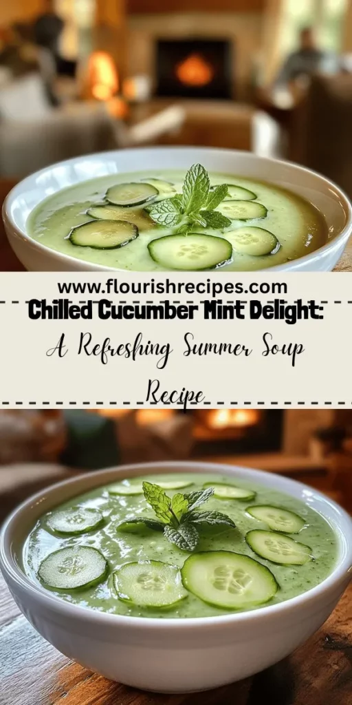 Enjoy the ultimate summer refreshment with Soupe Froide de Concombre et Menthe, a delightful cold cucumber and mint soup that's simple to make and bursting with flavor. Perfect as a light appetizer or a healthy snack, this recipe combines fresh ingredients like Greek yogurt and vibrant mint for a cooling treat. Click through for the full recipe and impress your friends and family with this tasty and nutritious dish!