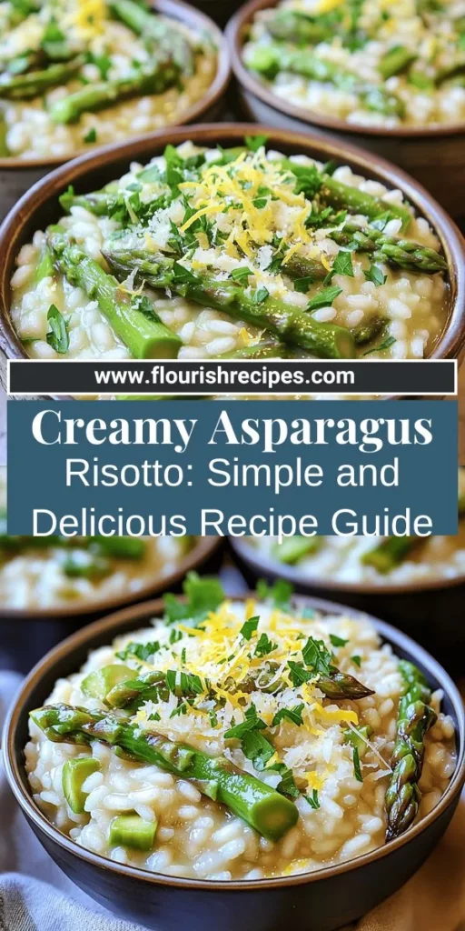 Indulge in a creamy asparagus risotto that is both simple and delicious! This easy-to-follow recipe showcases fresh asparagus and teaches you how to select the perfect Arborio rice for that rich texture. Discover tips for enhancing flavors, cooking methods, and variations to make it uniquely yours. Ready to impress at your next meal? Click through to explore the full recipe and elevate your dinner game with this delightful dish!