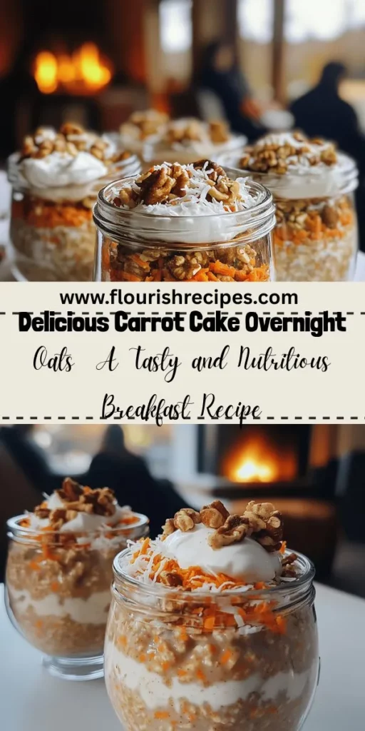 Start your day right with Carrot Cake Overnight Oats, a delicious and nutritious breakfast that feels like dessert! Packed with fiber from rolled oats and nutrients from grated carrots, this easy recipe is perfect for busy mornings. You can customize it with toppings like walnuts and raisins for extra flavor and crunch. Dive into this tasty twist on a classic and discover how to make breakfast fun and healthy. Click through for the full recipe and get inspired!