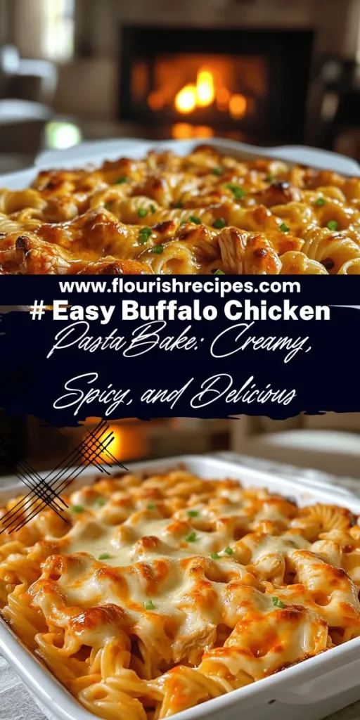 Satisfy your cravings with this Savory Buffalo Chicken Pasta Bake, a delicious and effortless dinner option! Packed with creamy pasta, spicy buffalo chicken, and layers of melted cheese, this dish is perfect for family meals or gatherings. Discover the easy recipe, ingredient variations, and tips to customize it for any occasion. Ready to unleash your culinary skills? Click through for the full recipe and bring this crowd-pleaser to your dinner table!