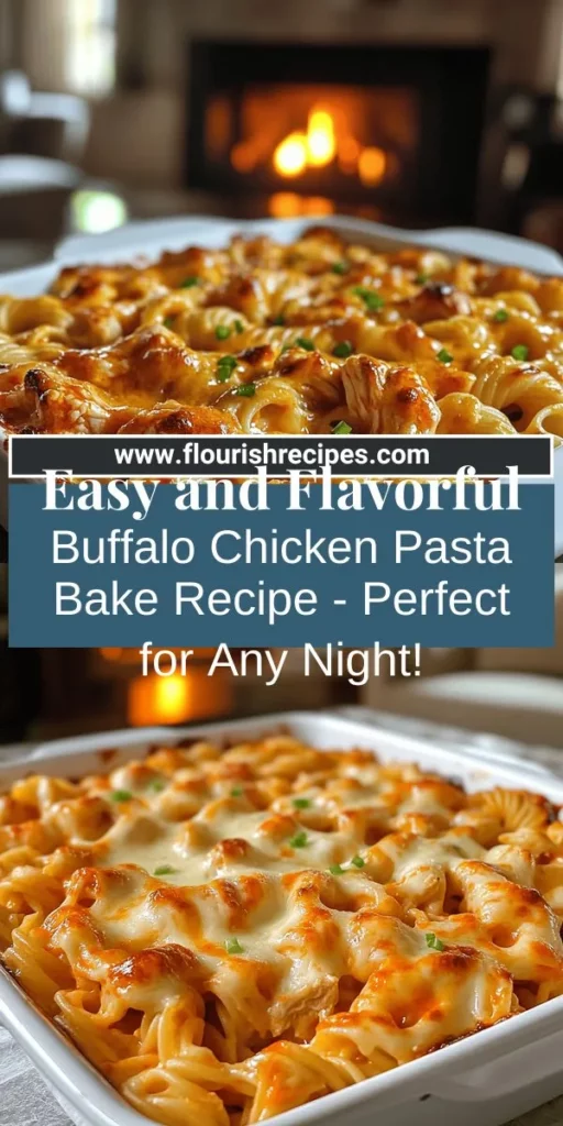 Craving a quick and flavorful meal? Try this Buffalo Chicken Pasta Bake that’s sure to delight! With tender pasta combined with spicy buffalo chicken and creamy cheese, it’s perfect for any night or gathering. Discover easy steps, ingredient tips, and creative variations to customize your dish. Ready to impress at dinner? Click through to explore the full recipe and make mealtime fun and delicious!