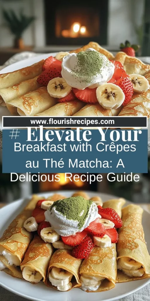 Elevate your breakfast with Crêpes au Thé Matcha! This delightful recipe blends the stunning flavors of green tea into delicious, versatile crêpes. Discover easy step-by-step instructions, creative filling ideas, and the amazing health benefits of matcha. Whether you're in the mood for something sweet or savory, these crêpes have you covered. Click through to explore the full recipe and start your culinary adventure today!