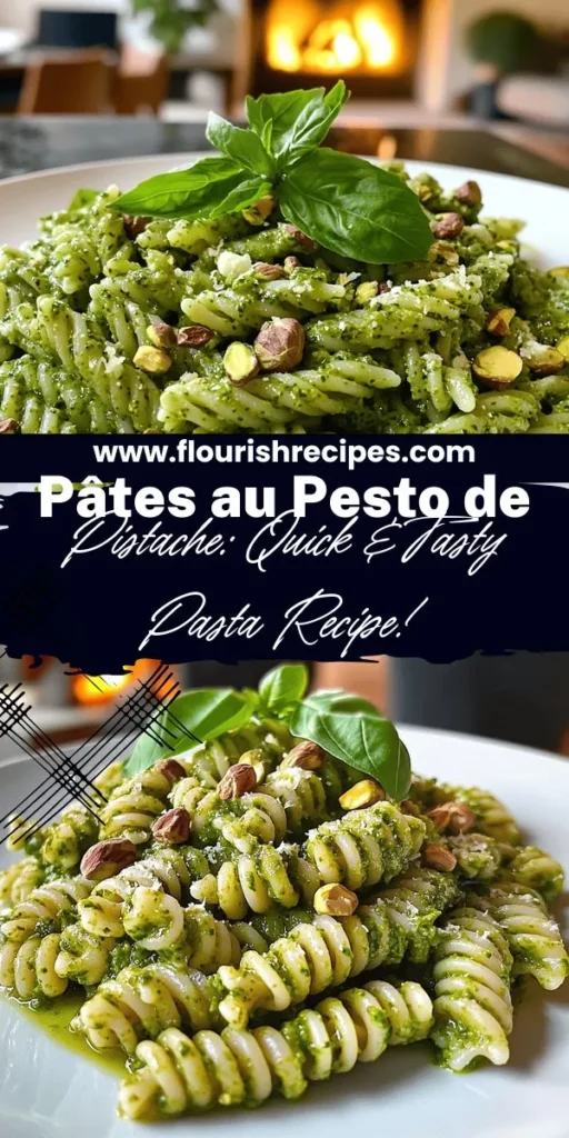 Elevate your dinner with a quick and tasty recipe for Pâtes au Pesto de Pistache! This dish combines fresh pasta, nutty pistachios, vibrant basil, and zesty lemon for an unforgettable meal. Follow our easy steps to whip up a delicious pesto that will impress your family. Enjoy tips on perfecting your serving and explore variations. Click through now to unlock the full recipe and transform your pasta night into a culinary delight!