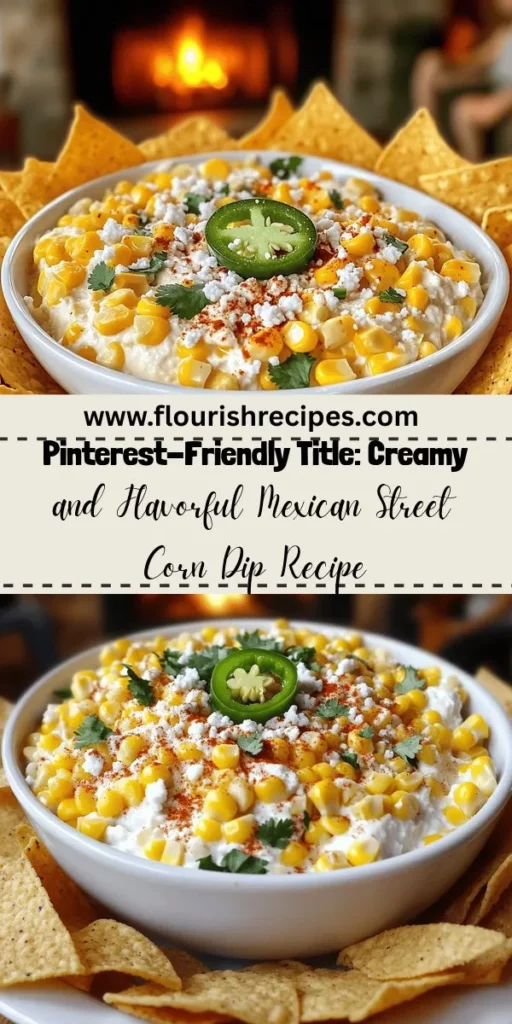 Looking for a dish that will wow your guests? Try this Mexican street corn dip, a quick and easy recipe that's bursting with flavor! Combining creamy ingredients with sweet corn and spicy jalapeños, it's perfect for any gathering. Discover key ingredients, simple steps, and fun variations to make it your own. Click through now to explore the full recipe and make this crowd-pleaser your new go-to appetizer!