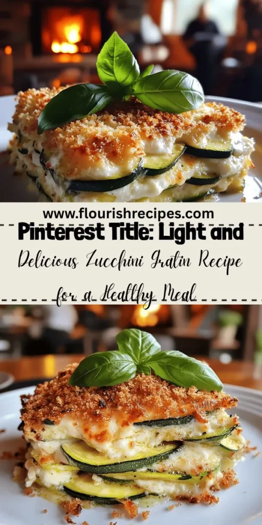 Discover the delicious and healthy Gratin de Courgettes Légers, a light zucchini dish that’s easy to make and packed with flavor! This recipe features fresh zucchini, creamy ricotta, and tasty seasonings, perfect for impressing family or friends. Learn essential cooking tips and variations to make it your own. Ready to enjoy a healthy meal? Click through for the full recipe, and let’s elevate your cooking with this tasty dish!