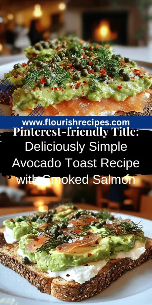 Elevate your breakfast game with Avocado Toast au Saumon Fumé, a deliciously simple recipe that's packed with flavor and nutrition. Discover the perfect bread choices, creamy avocados, and luscious smoked salmon that come together for an extraordinary dish. This easy recipe is ideal for brunch or a quick snack. Click through to learn how to make this gourmet delight and impress your taste buds today!