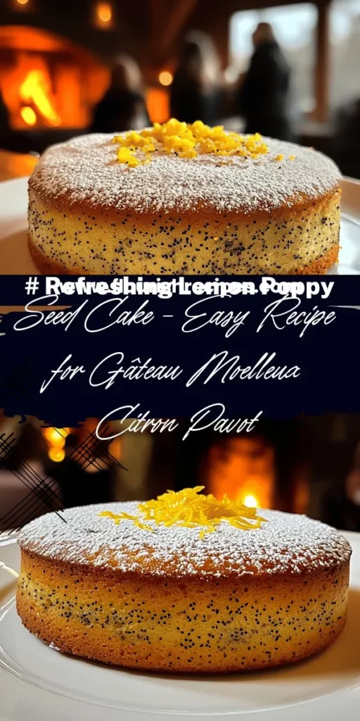 Brighten your dessert table with Gâteau Moelleux Citron Pavot, a delightful lemon poppy seed cake that’s moist and bursting with flavor. This easy recipe guides you through key ingredients, baking steps, and tips for a unique treat that's perfect for any occasion. Impress your family and friends with this refreshing dessert that’s not only delicious but also healthy! Click through to explore the full recipe and enjoy baking!