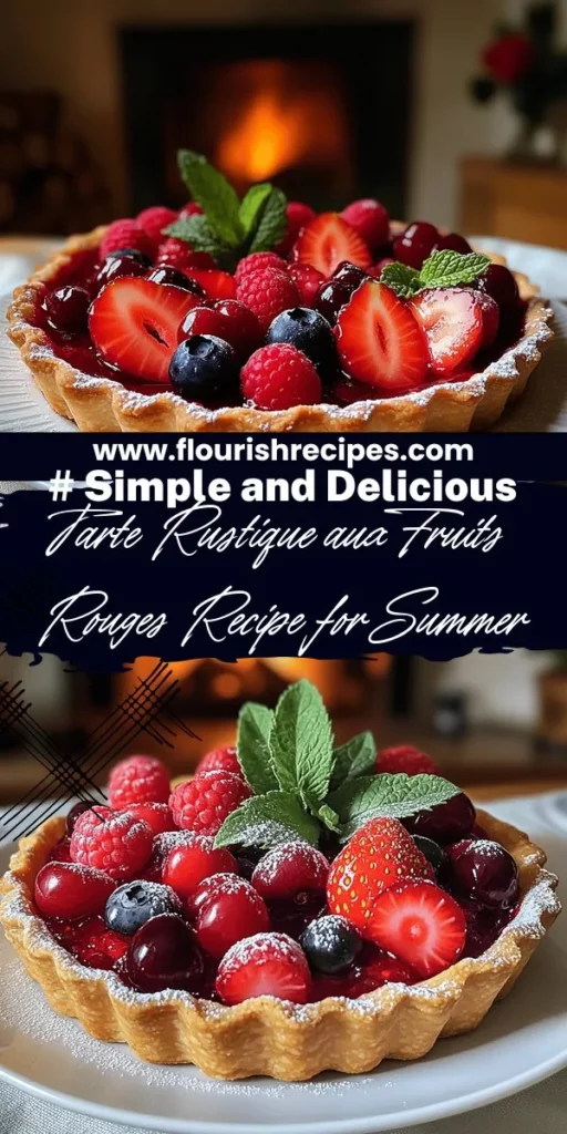 Elevate your dessert game this summer with Tarte Rustique aux Fruits Rouges, a stunning and simple rustic fruit tart! This delicious treat features a flaky pastry crust filled with fresh berries, perfect for impressing friends and family. Discover essential ingredients, step-by-step baking tips, and variations to suit every season. Ready to create this delightful summer dessert? Click through for the full recipe and start baking today!