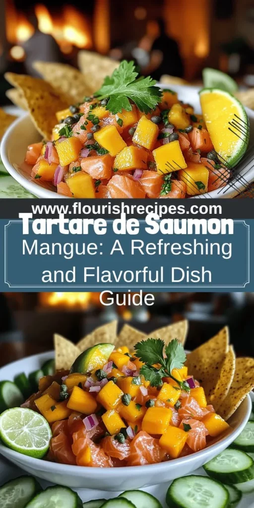 Impress your guests with Tartare de Saumon Mangue, a refreshing dish that combines sushi-grade salmon and sweet mango for an explosion of flavor. Discover essential ingredients, step-by-step preparation, and perfect pairings to elevate your culinary skills. This vibrant tartare not only delights the palate but is also a healthy choice packed with nutrients. Click through to explore the full recipe and make this delightful dish today!