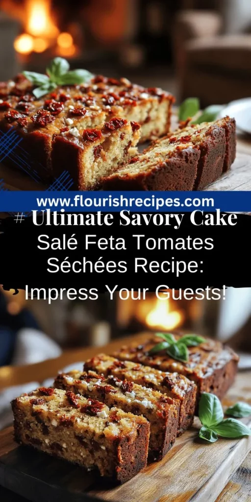 Impress your guests with my Savory Cake Salé Feta Tomates Séchées recipe! This moist, flavorful cake blends creamy feta cheese and tangy sun-dried tomatoes, perfect for brunch or picnics. With simple ingredients and easy steps, anyone can create this delicious dish. Plus, discover variations and serving tips that elevate the flavors. Click through to explore the full recipe and make your next gathering unforgettable!