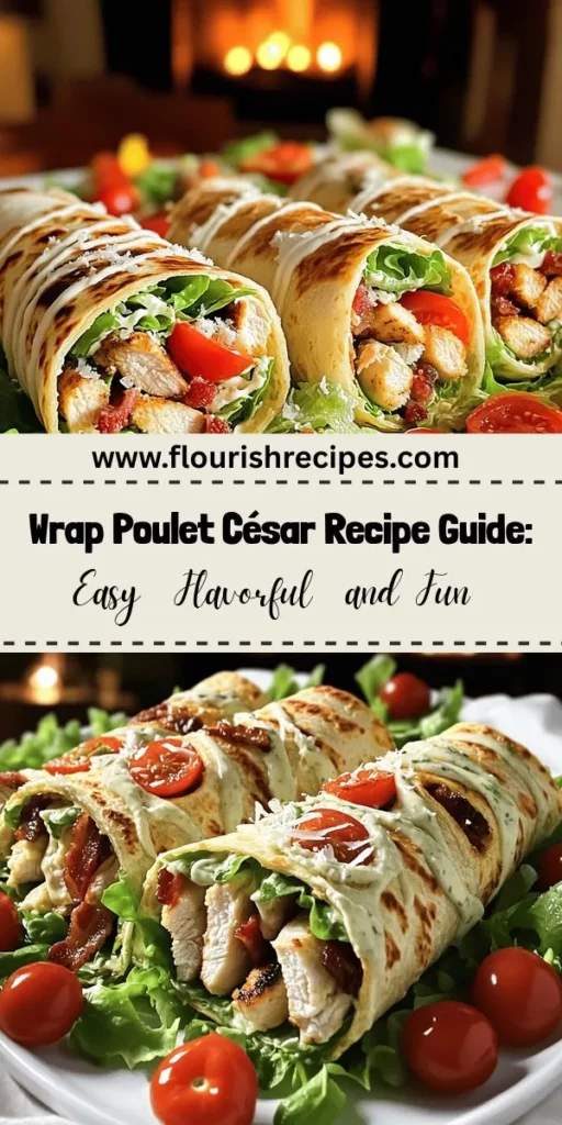 Elevate your lunch with a delicious Wrap Poulet César! This easy recipe guide walks you through all the essentials, from grilling the perfect chicken to assembling a mouthwatering wrap with fresh romaine lettuce, cherry tomatoes, and creamy Caesar dressing. Perfect for busy days, this tasty twist on the classic Caesar salad will delight everyone’s taste buds. Click to explore the full recipe and start creating your flavorful wraps today!