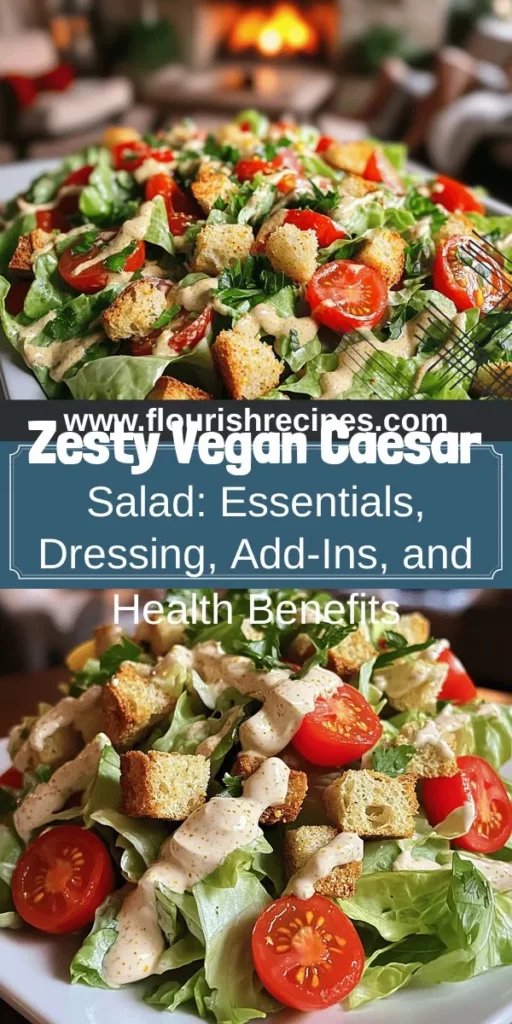 Elevate your salad game with this delicious and flavorful Vegan Caesar Salad recipe! Discover how to create a refreshing, plant-based twist on the classic dish using fresh romaine lettuce, homemade croutons, and a creamy, cheesy dressing that's completely dairy-free. Packed with nutrients and customizable to your taste, this salad is perfect for any meal. Click through to explore the full recipe and enjoy a satisfying, healthy dish today!