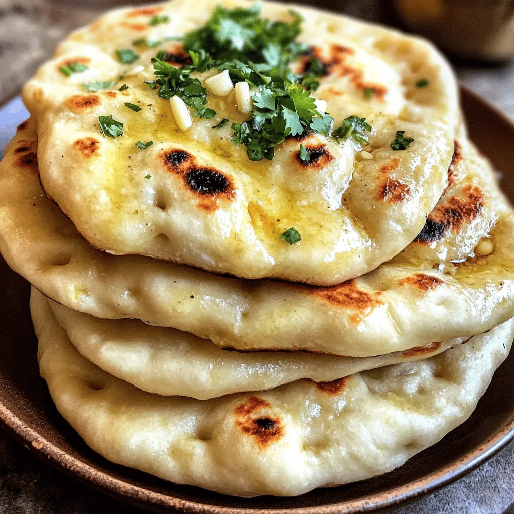 Naan bread is a soft, tasty flatbread popular in many cultures. To make great naan, you need a few key ingredients. First, use all-purpose flour for a fluffy texture. Active dry yeast helps the bread rise. Sugar feeds the yeast, while salt adds flavor. Yogurt gives naan its unique taste and soft feel. Lastly, warm water helps bind everything together.