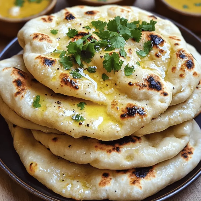 Naan bread is a soft, tasty flatbread popular in many cultures. To make great naan, you need a few key ingredients. First, use all-purpose flour for a fluffy texture. Active dry yeast helps the bread rise. Sugar feeds the yeast, while salt adds flavor. Yogurt gives naan its unique taste and soft feel. Lastly, warm water helps bind everything together.
