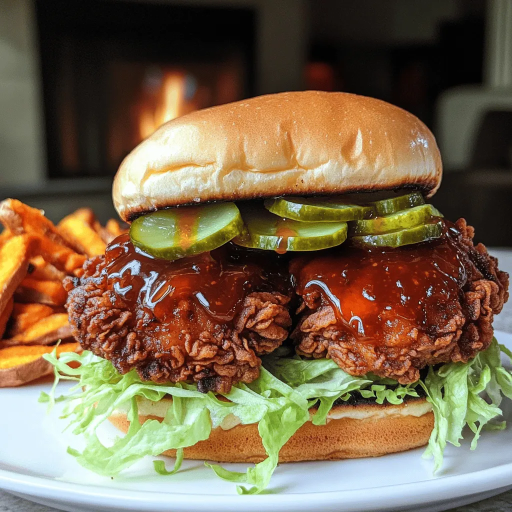 To make a honey hot chicken sandwich, you need a few key ingredients. You start with chicken thighs. I prefer boneless and skinless thighs for this recipe. They stay juicy and cook well. You also need buttermilk for marinating the chicken. This tenderizes the meat and adds flavor.
