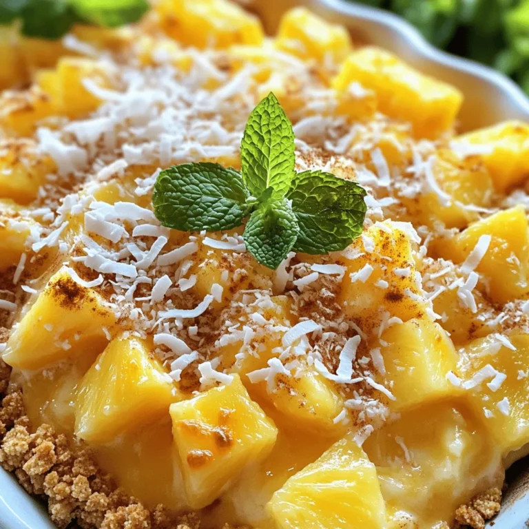 To make a tasty pineapple casserole, you need only a few key ingredients. First, fresh pineapple chunks are a must. You can also use canned pineapple if you drain it well. Next, sharp cheddar cheese adds a nice flavor. The cheese gives the dish a creamy texture.