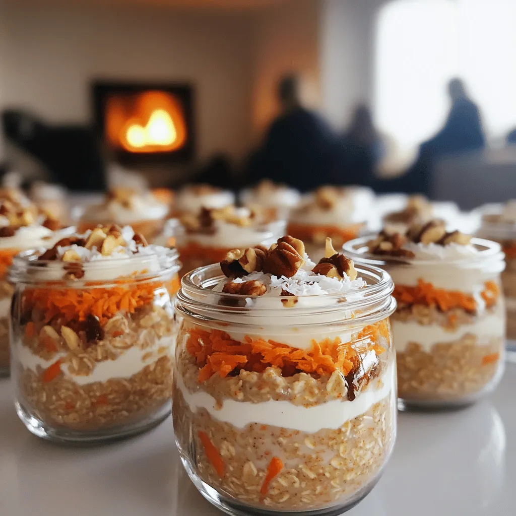 Carrot cake overnight oats are a fun twist on a classic dessert. They mix oats with flavors from carrot cake, like cinnamon and nutmeg. This dish gives you a tasty and nutritious breakfast. You can enjoy them cold, straight from the fridge. They are easy to make and perfect for busy mornings.