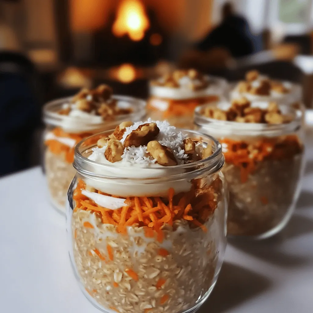 Carrot cake overnight oats are a fun twist on a classic dessert. They mix oats with flavors from carrot cake, like cinnamon and nutmeg. This dish gives you a tasty and nutritious breakfast. You can enjoy them cold, straight from the fridge. They are easy to make and perfect for busy mornings.