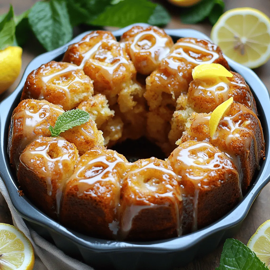 To make ooey-gooey lemon monkey bread, you need simple ingredients. The main item is two cans of refrigerated biscuit dough. This dough is soft and easy to work with. It gives the bread its fluffy texture.