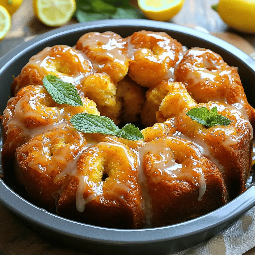To make ooey-gooey lemon monkey bread, you need simple ingredients. The main item is two cans of refrigerated biscuit dough. This dough is soft and easy to work with. It gives the bread its fluffy texture.