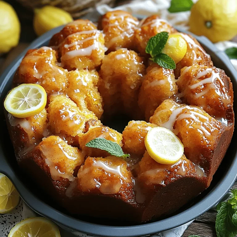 To make ooey-gooey lemon monkey bread, you need simple ingredients. The main item is two cans of refrigerated biscuit dough. This dough is soft and easy to work with. It gives the bread its fluffy texture.