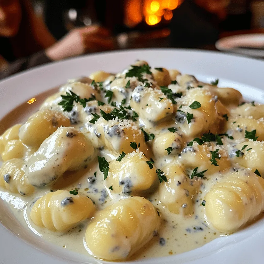 Gnocchis à la Sauce Gorgonzola is a creamy and rich dish made with gnocchi and Gorgonzola cheese sauce. Gnocchi are small dumplings made from potatoes or flour. They are soft and light, perfect for soaking up flavors. The Gorgonzola cheese adds a strong, delicious taste that pairs well with the gnocchi.