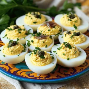 To create the perfect Caesar deviled eggs, you need a few key ingredients. Start with six large eggs, which serve as the base. You will also need two tablespoons of mayonnaise and one tablespoon of Greek yogurt. These will add creaminess to your filling. For flavor, use one teaspoon of Dijon mustard, Worcestershire sauce, and lemon juice. A quarter teaspoon each of garlic powder and black pepper rounds out the taste. Add salt to your liking and finish with a quarter cup of grated Parmesan cheese and two tablespoons of chopped capers.