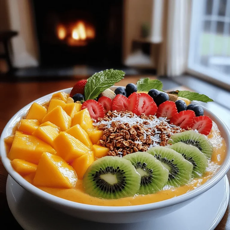 A Mango Coconut Smoothie Bowl is full of flavor and fun. The main star is the ripe mango. It should be sweet and juicy. You want one that gives a little when you press it. The next key is banana. It adds creaminess and natural sweetness.