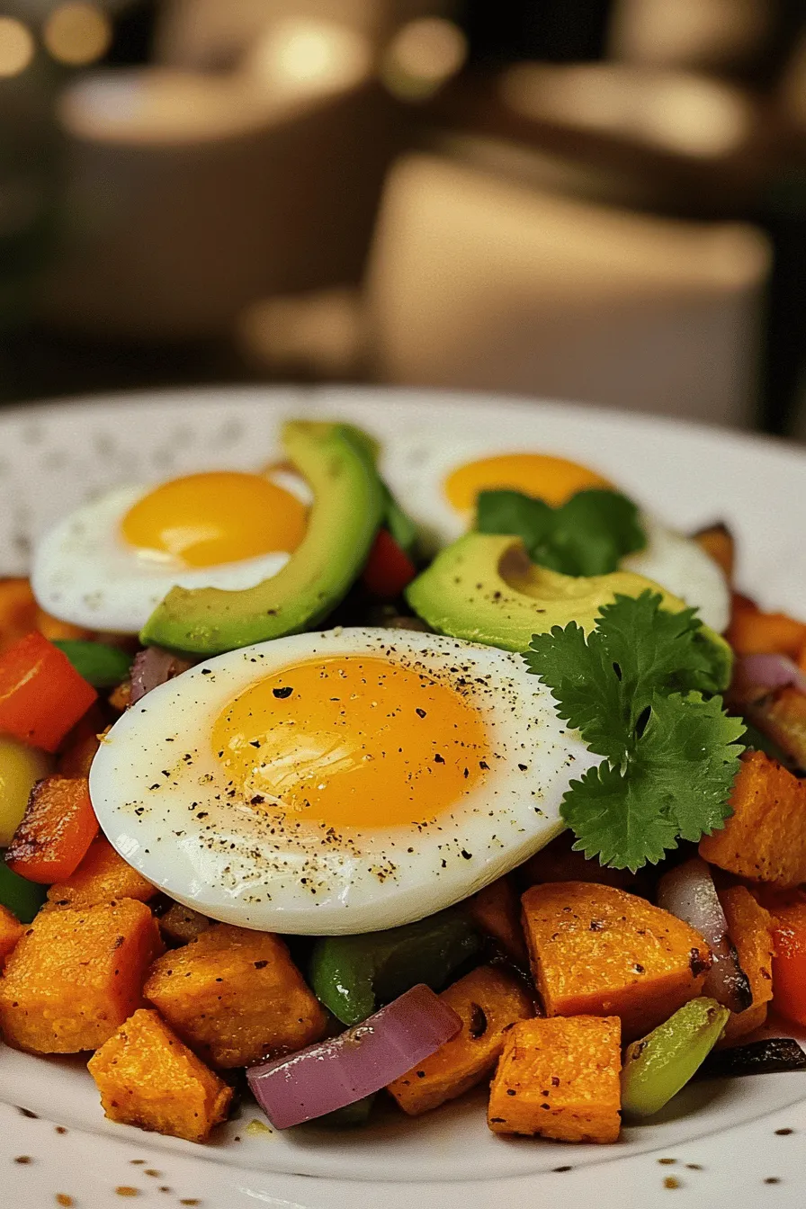 The best breakfast hash ingredients include potatoes, vegetables, and eggs. Potatoes form the base, providing texture and heartiness. I prefer sweet potatoes for their natural sweetness and nutrition. You can also use regular potatoes or a mix for variety.